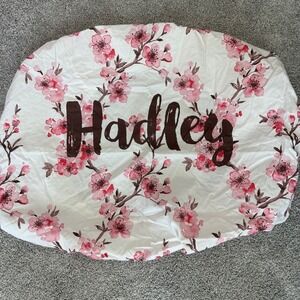 MINI CRIB SHEET customized name "Hadley" with‎ flower design, never used